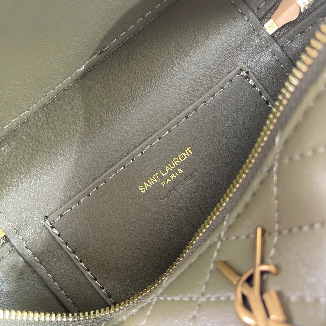Saint Laurent Quilted Crossbody Bag in Green · view 8