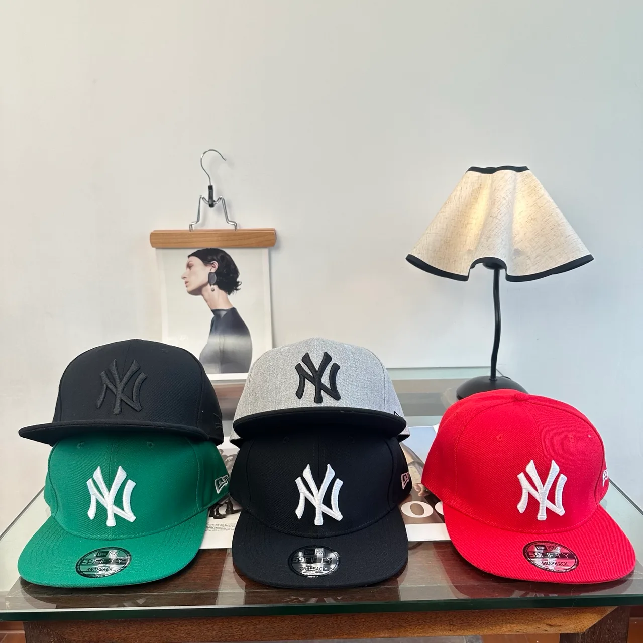 New Era NY Cap in Black & Grey & Green & Red · view 1