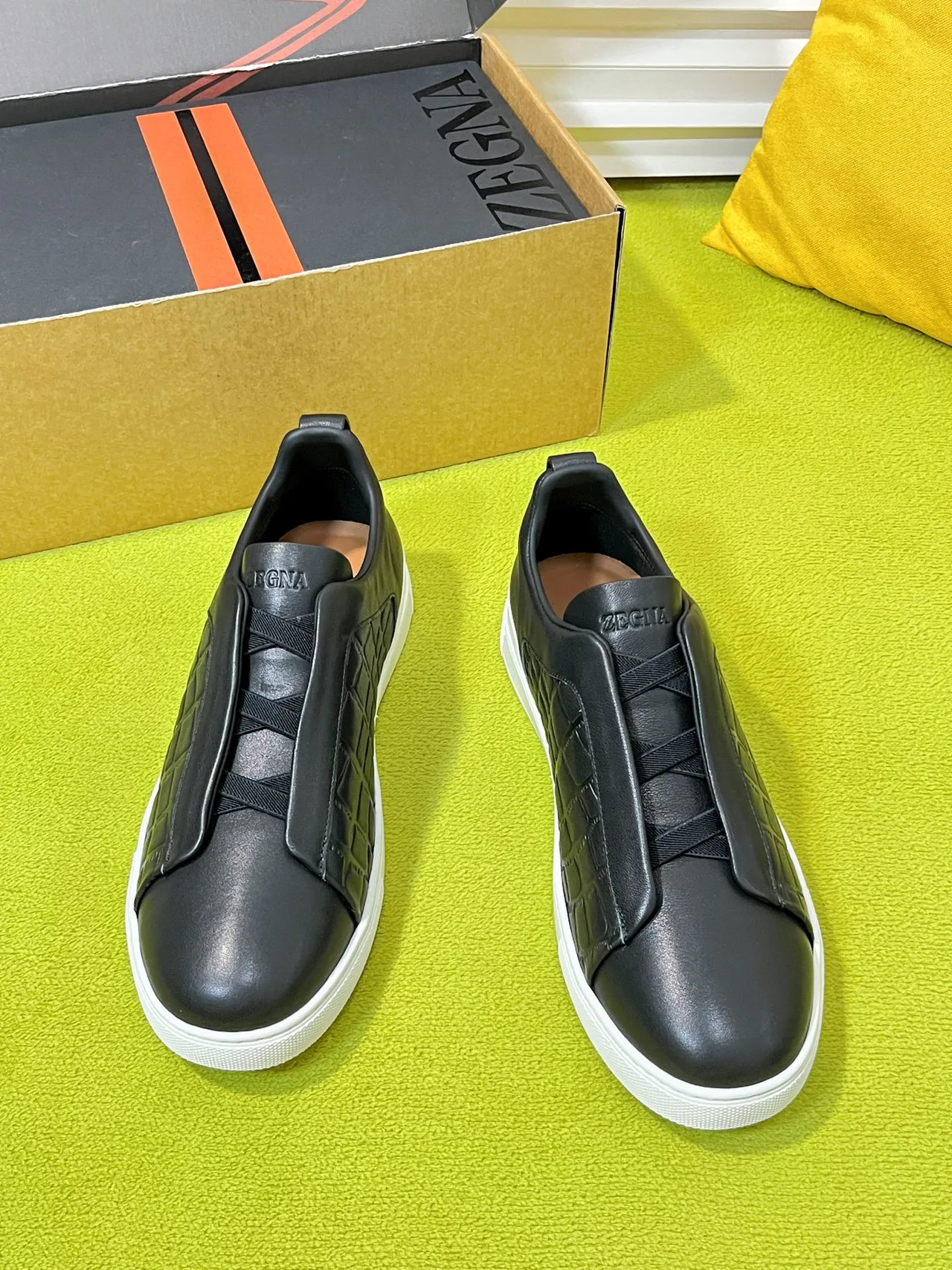 Zegna Slip-On Sneakers in Black · view 2