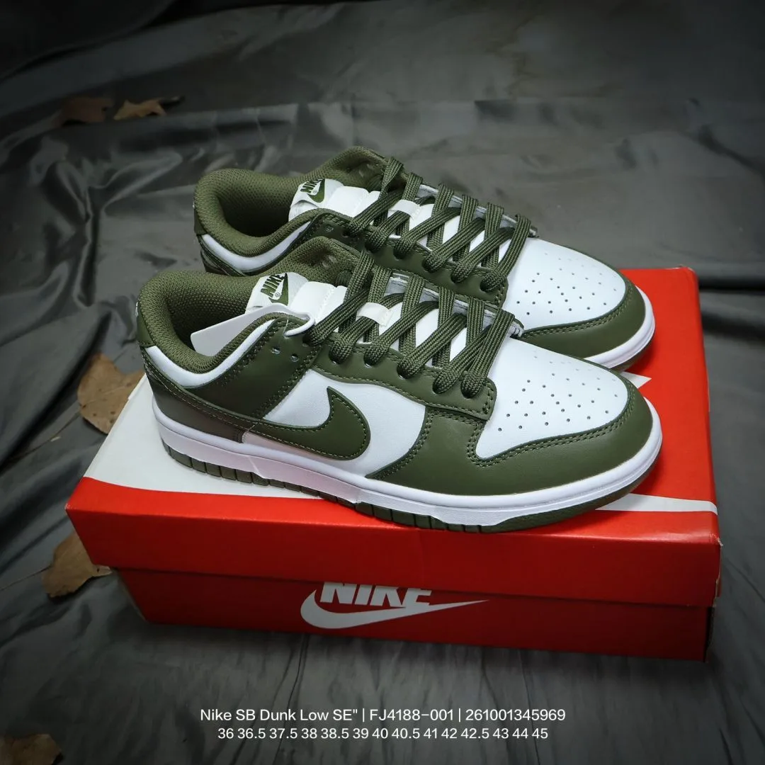 Nike Low-Top Sneakers in White & Burgundy & Beige & Grey & Green & Black · view 5