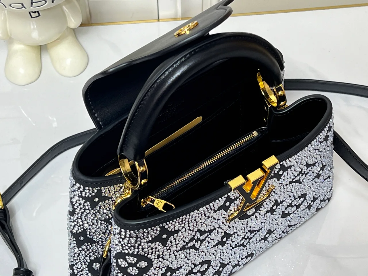 Louis Vuitton Cowhide Top-Handle Bag in Black · view 8