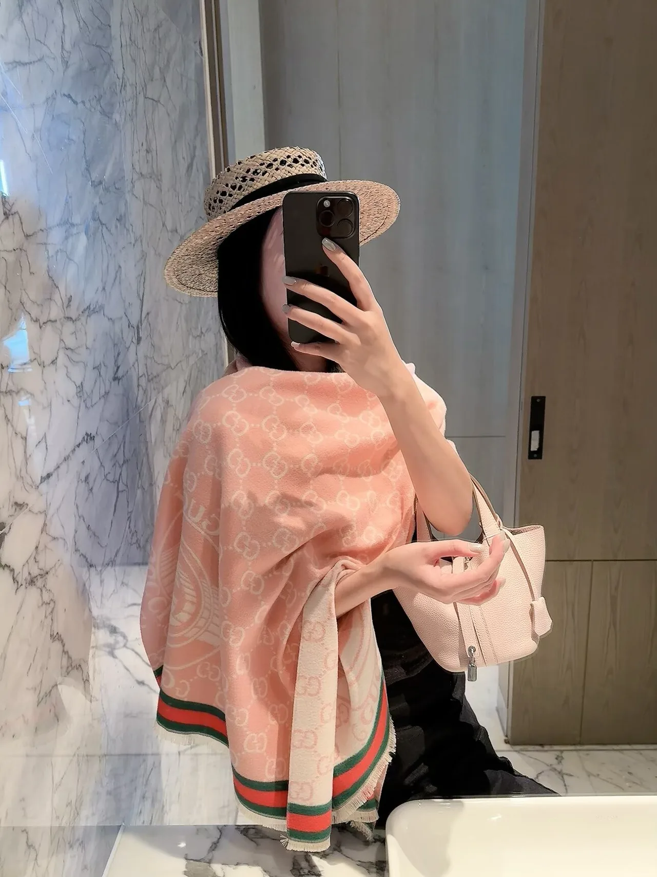 Gucci GG Scarf in Pink & Blue · view 4