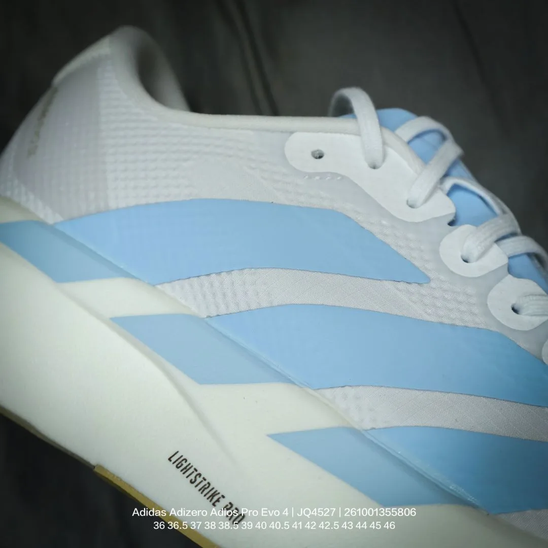 Adidas Striped Adizero Adios Pro Evo 4 Sneakers in White · view 7