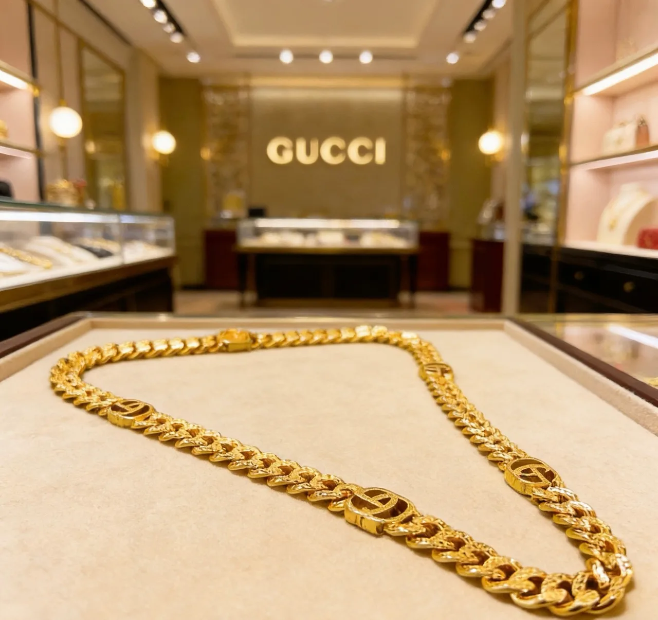Gucci Glossy Chain Necklace in Gold · view 6