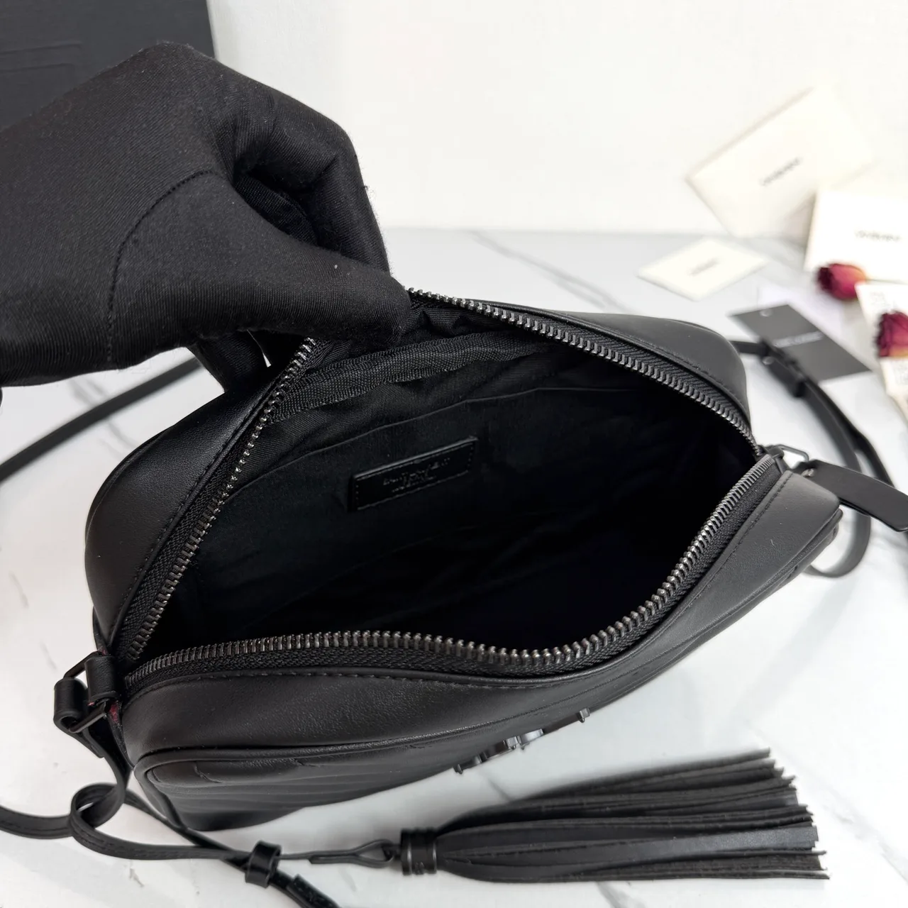 Saint Laurent Quilted Handbag in Black · view 6