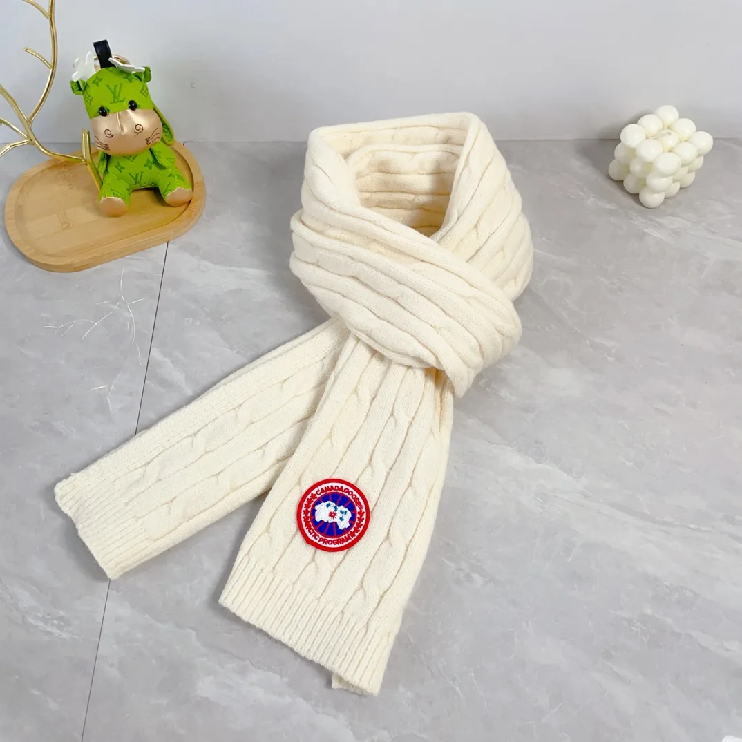 Canada Goose Wool Ribbed Hat Scarf and Gloves Set in White · view 4
