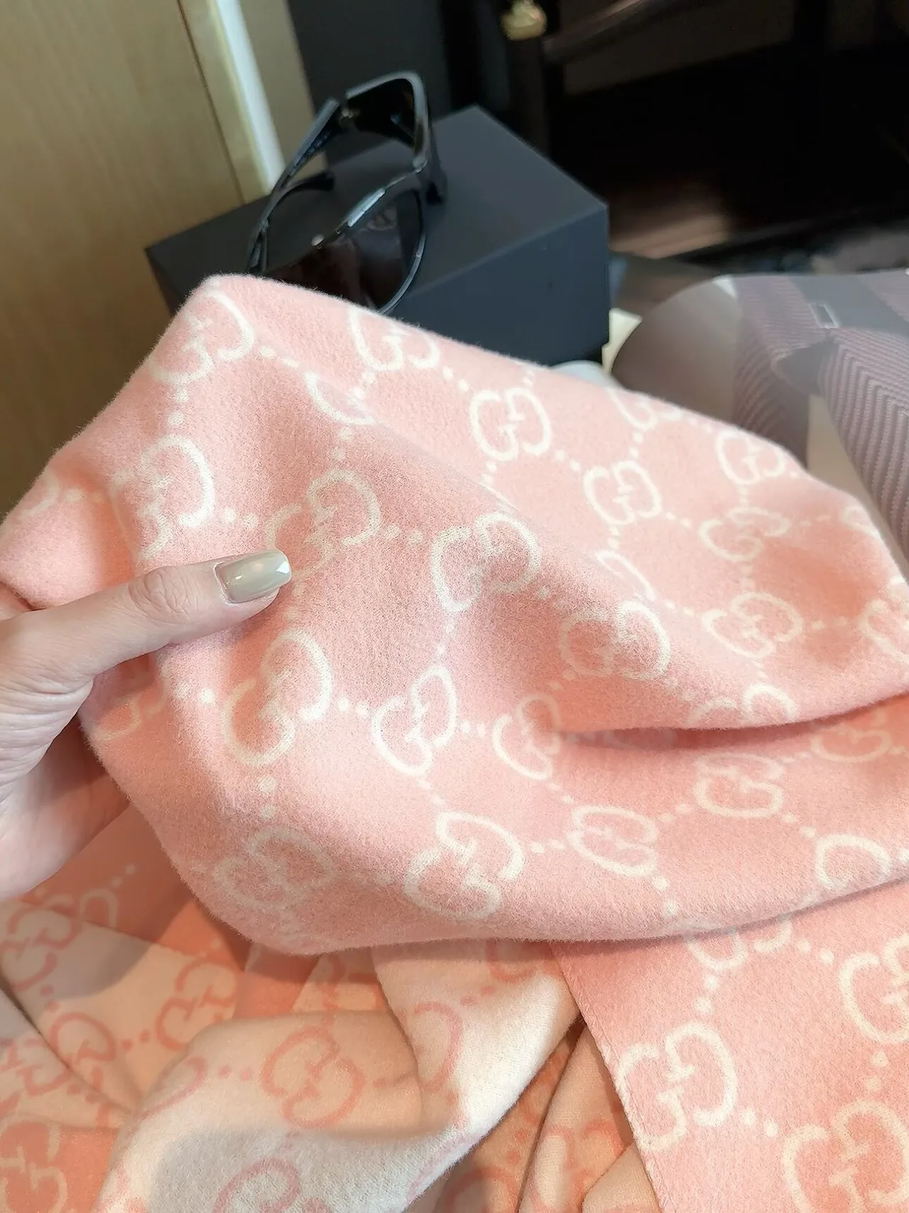 Gucci GG Scarf in Pink & Blue · view 7