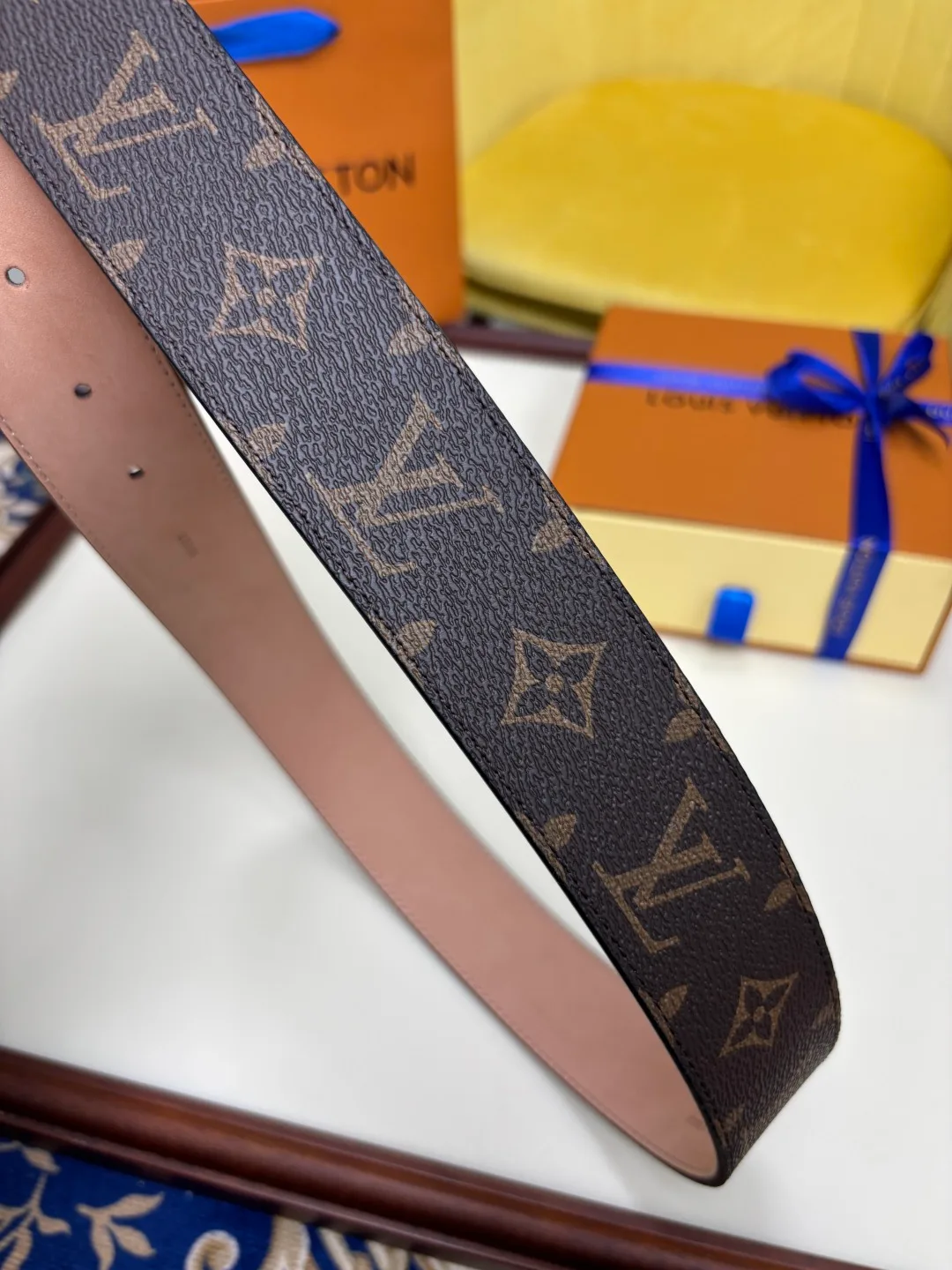 Louis Vuitton LV Monogram Belt in Brown · view 7