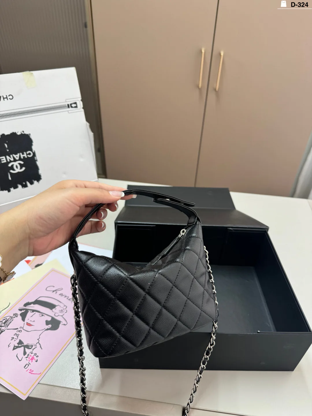 Chanel Quilted Bucket Bag in Black · view 4