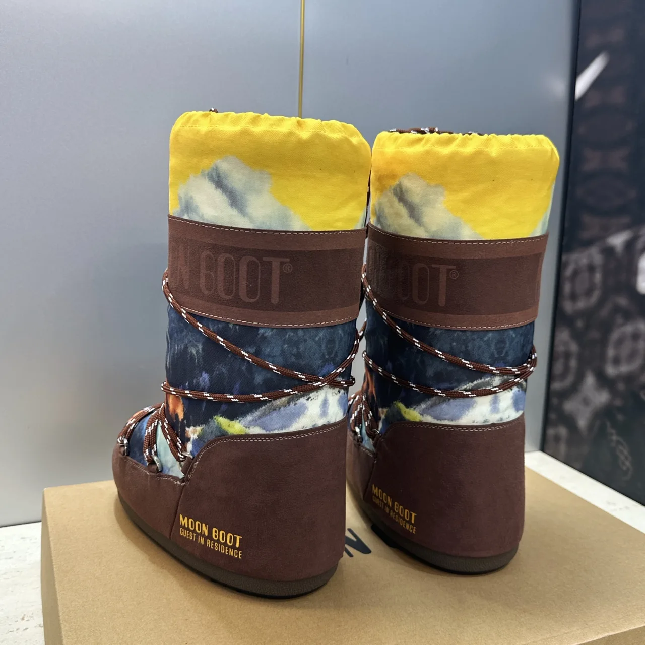 Moon Boot Lace-Up Snow Boots in Brown · view 8
