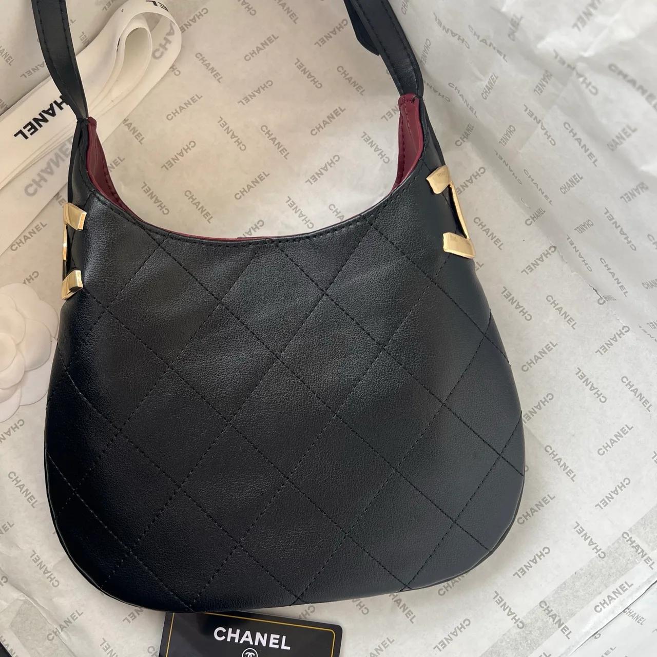 Chanel Quilted Hobo Bag in Black · view 4
