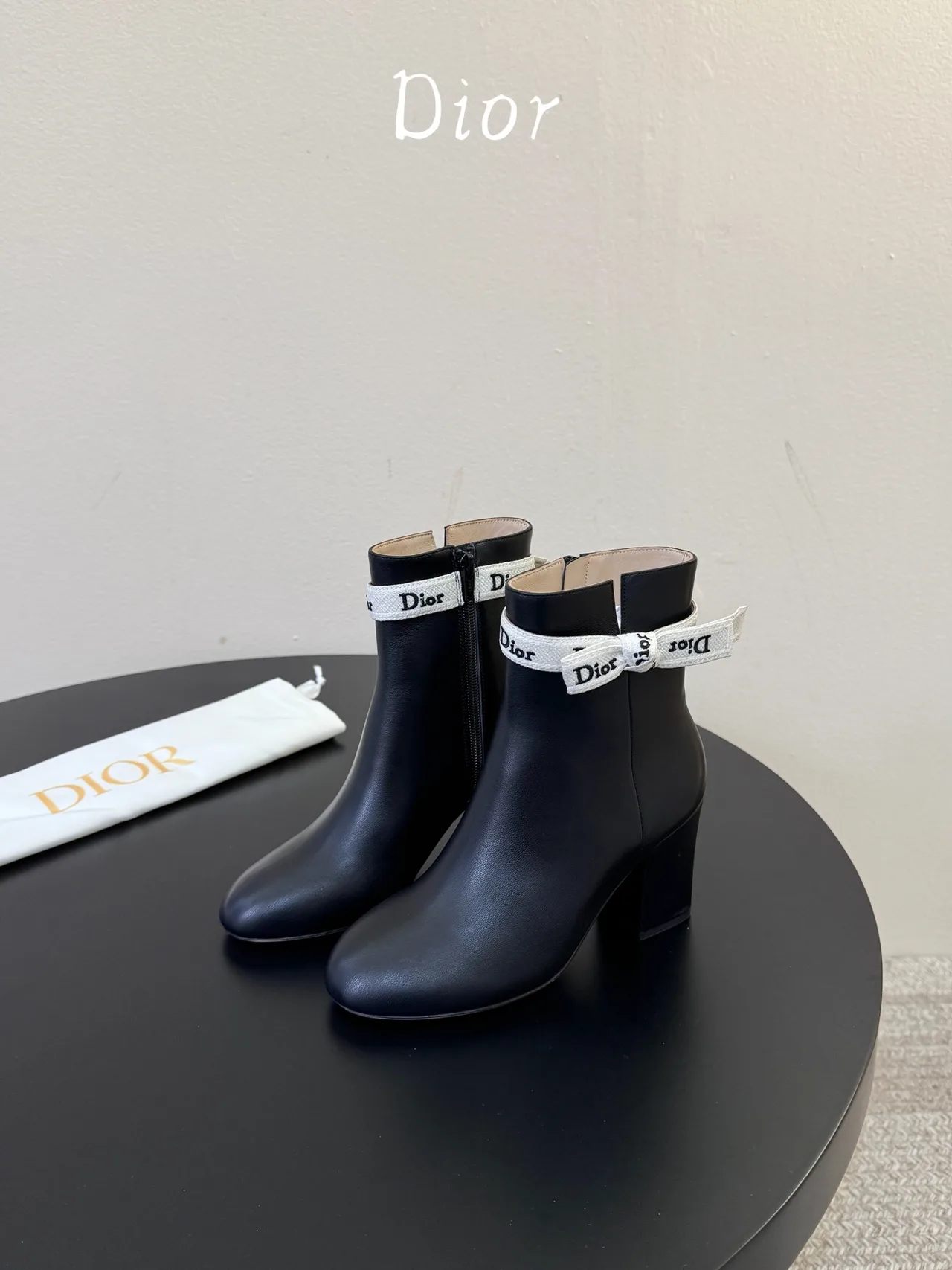 Dior Cowhide Glossy Ankle Boots in Black · view 5