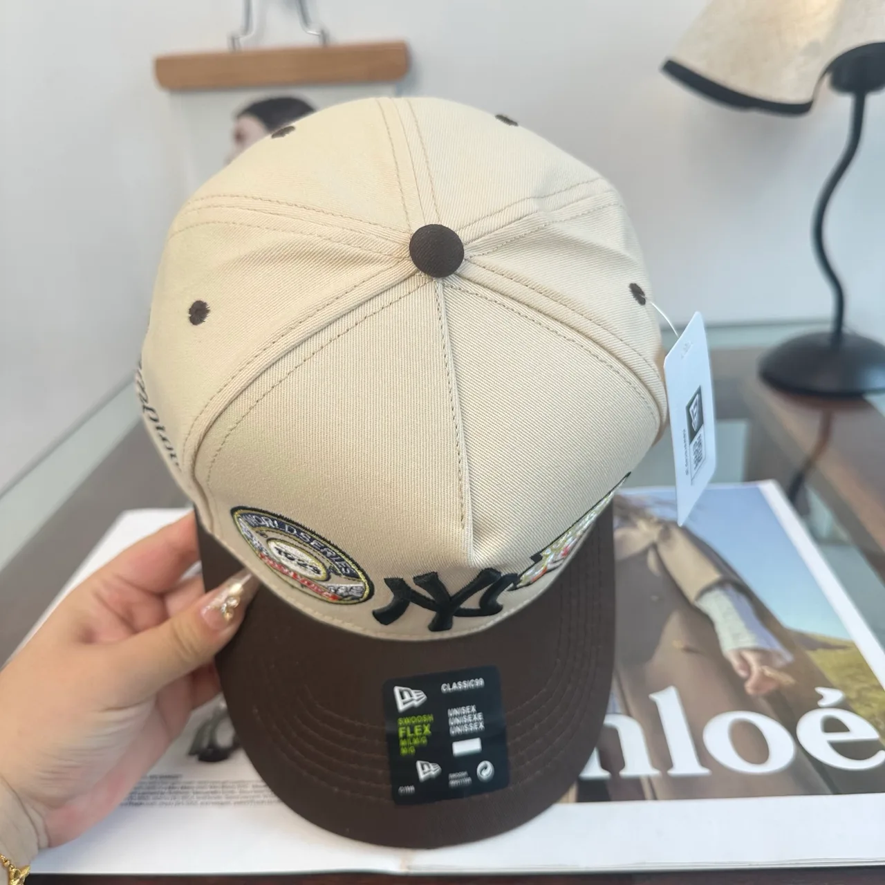 New Era Baseball Cap in Black & Burgundy & Green & Purple & White & Beige · view 6