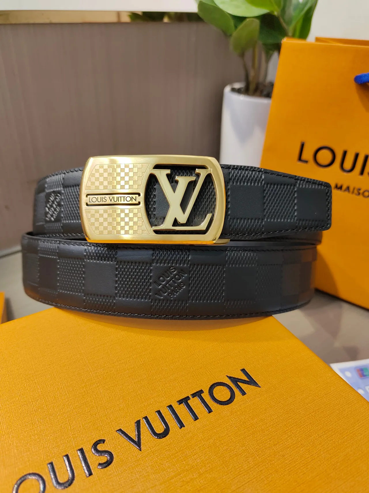 Louis Vuitton Calfskin Belt in Black · view 1