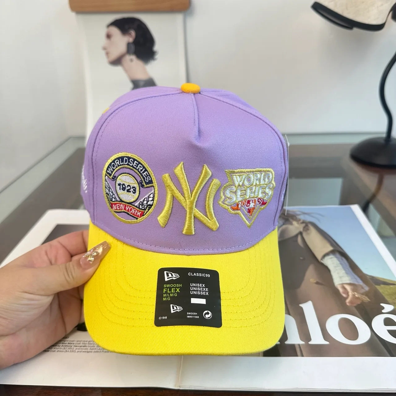 New Era Embroidered Baseball Cap in Purple · view 4