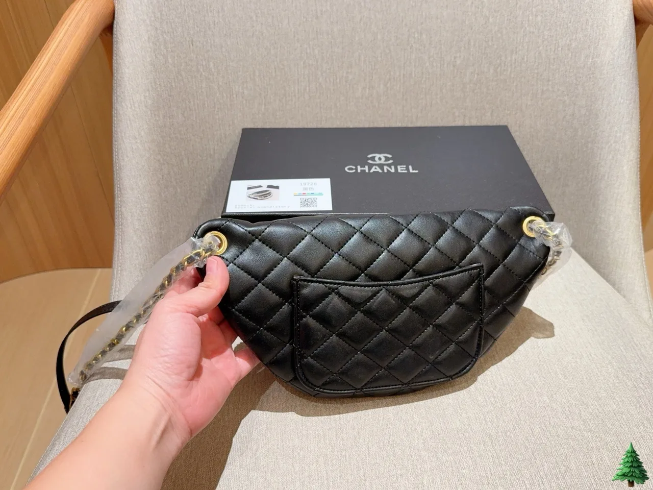 Chanel Chain Belt Bag in Black · view 5