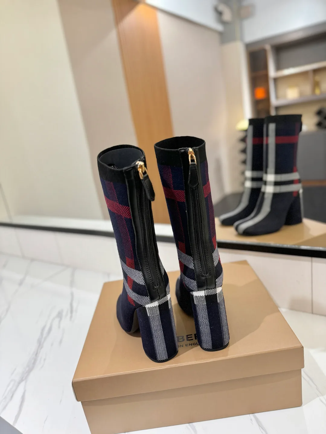Burberry Knee-High Boots in Blue · view 7