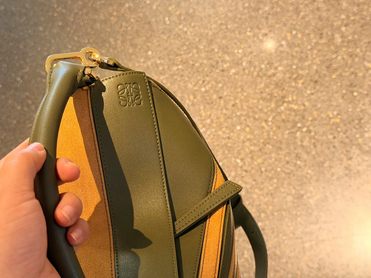 Loewe Shoulder Bag in Brown & Green · view 6