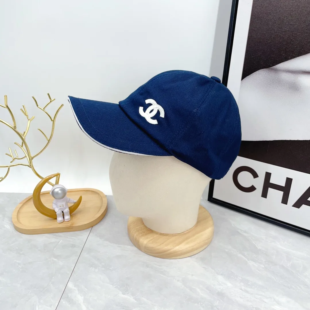 Chanel Embroidered Baseball Cap in Blue · view 3