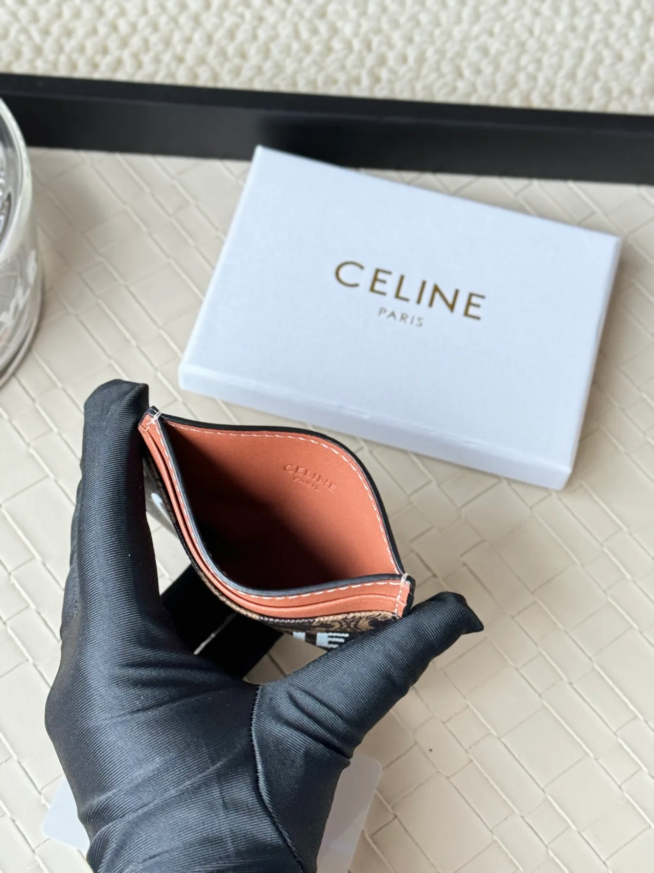 Celine Smooth Cardholder in Brown · view 5