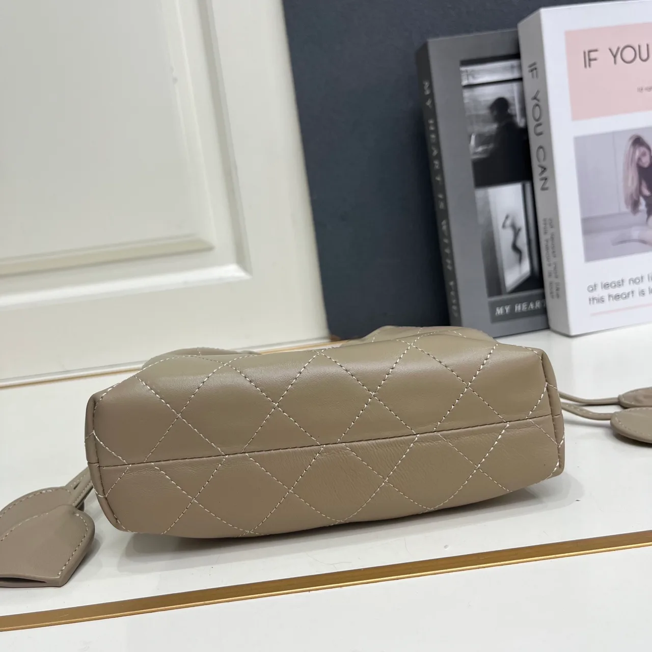 Chanel Quilted Clutch in Beige · view 7