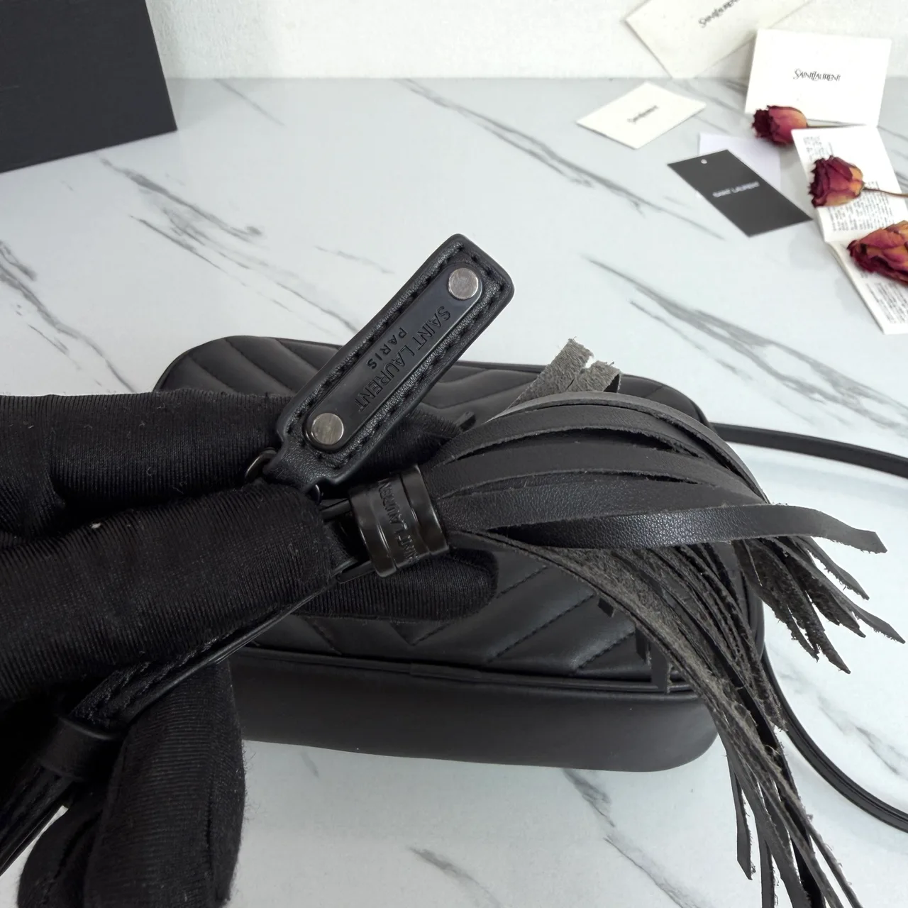 Saint Laurent Quilted Handbag in Black · view 8