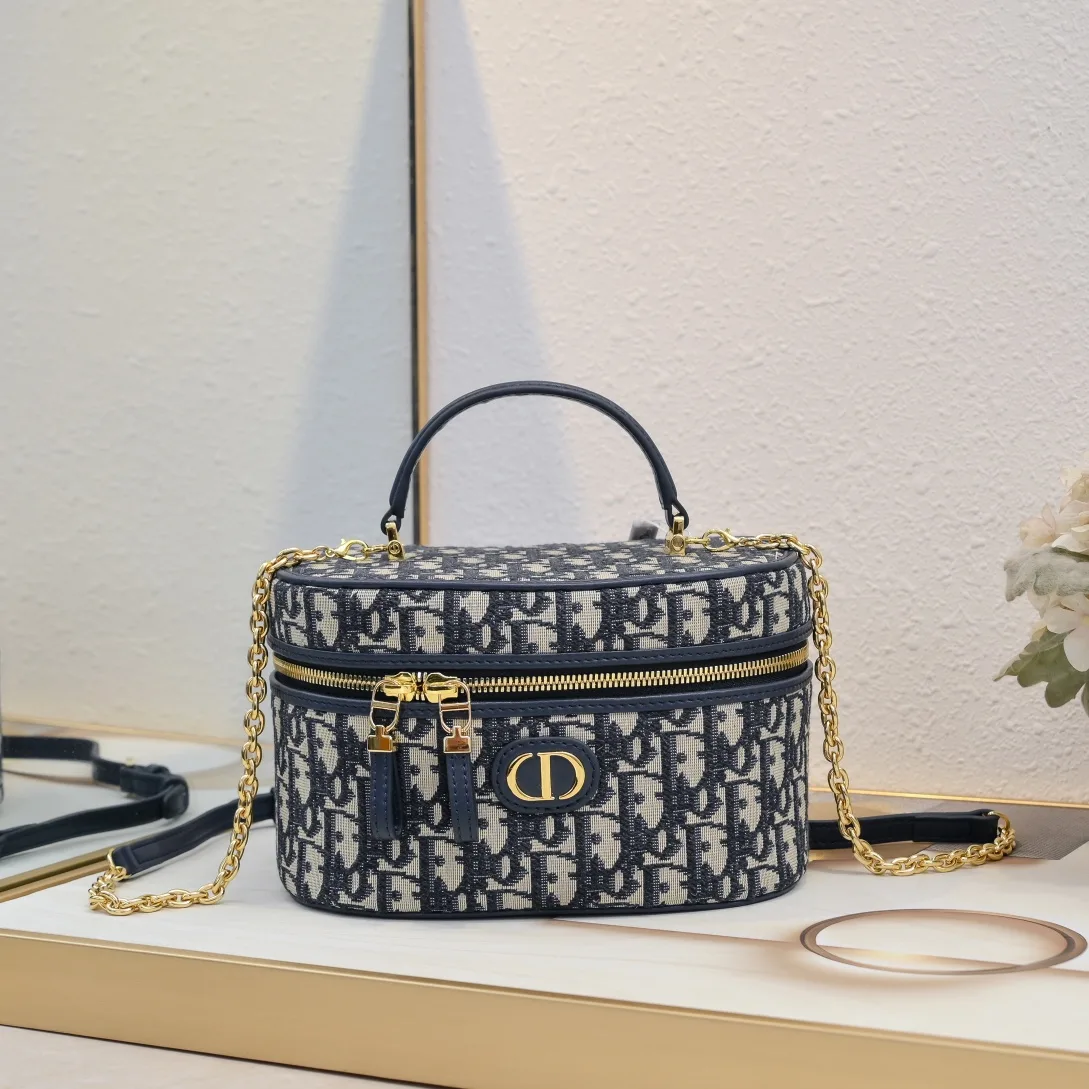 Dior Monogram Zip Vanity Case in Blue · view 1
