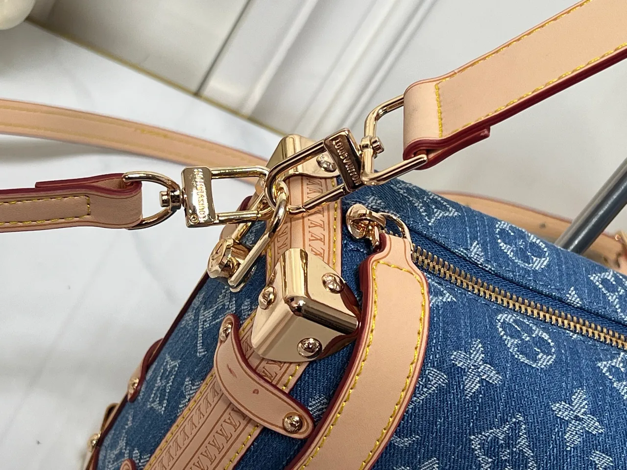 Louis Vuitton Denim Monogram Handbag in Blue · view 7