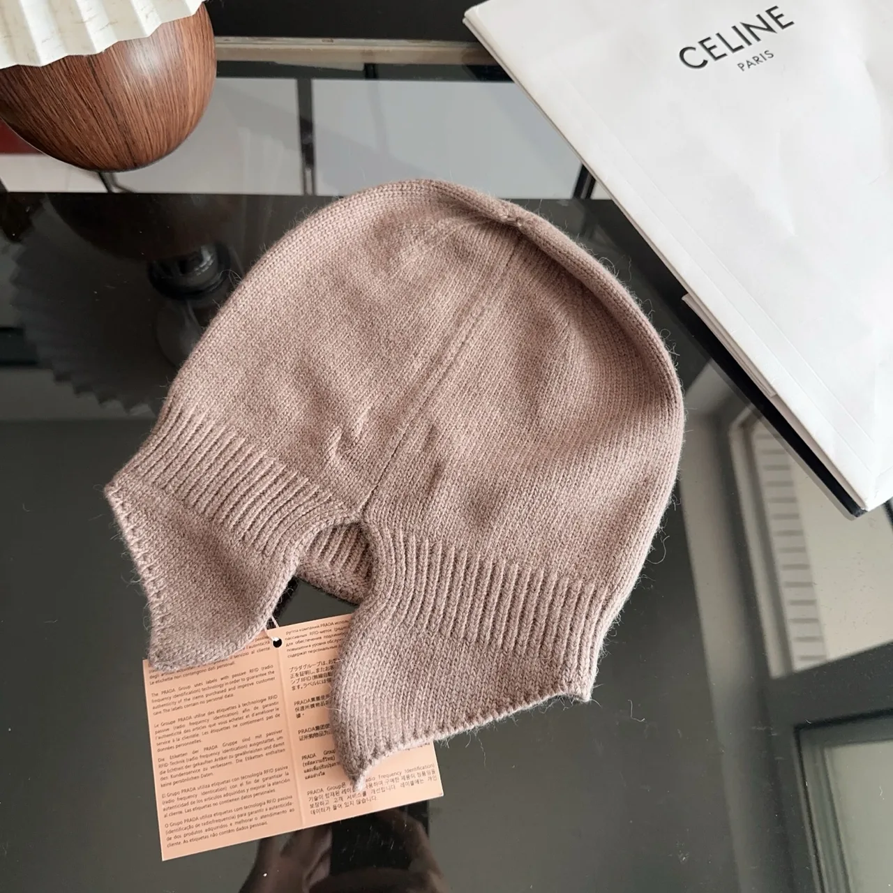 Miu Miu Ribbed Beanie in Pink · view 6