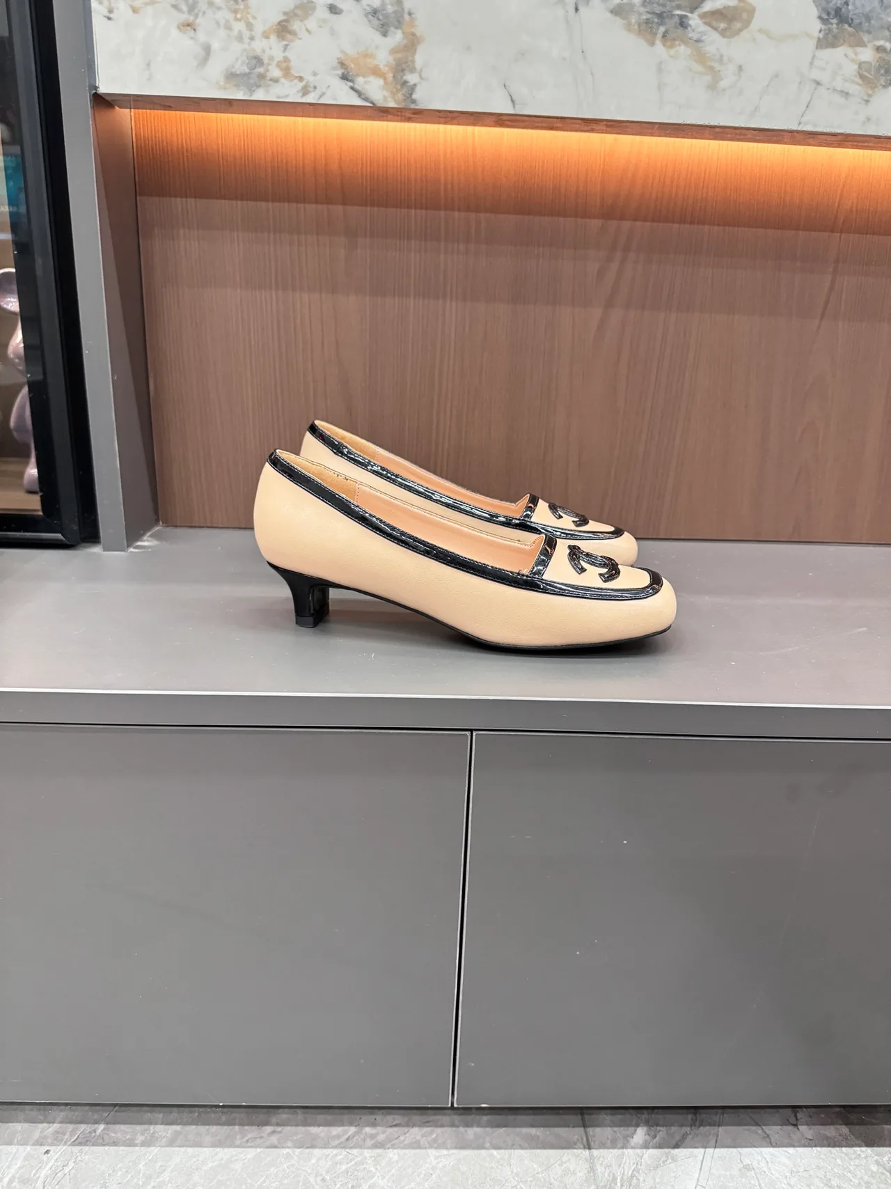 Chanel Cowhide Loafers in Beige · view 4