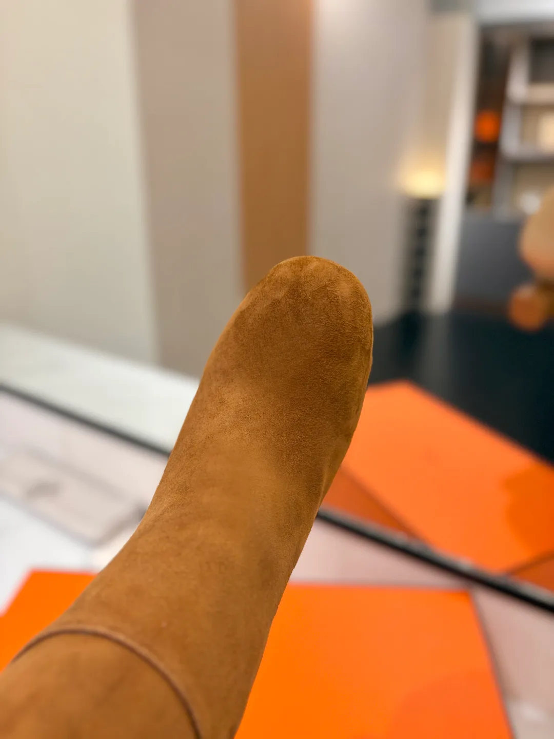 Hermes Cowhide Knee-High Boots in Brown · view 7