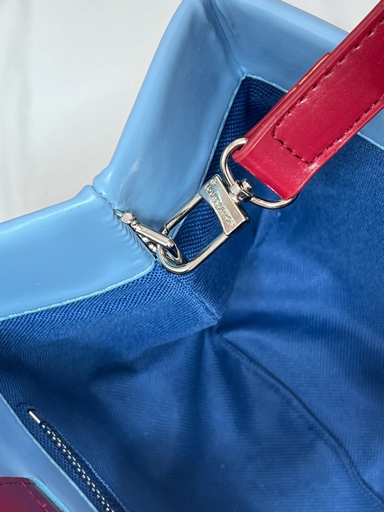 Louis Vuitton Cowhide Quilted Embroidered Tote in Blue · view 7
