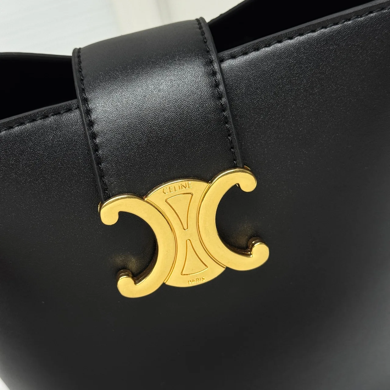 Celine Calfskin Bucket Bag in Black · view 4