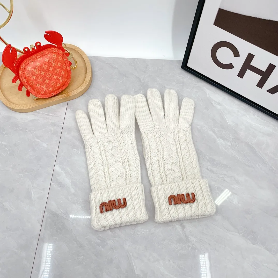Miu Miu Wool Ribbed Hat Scarf and Gloves Set in White · view 7