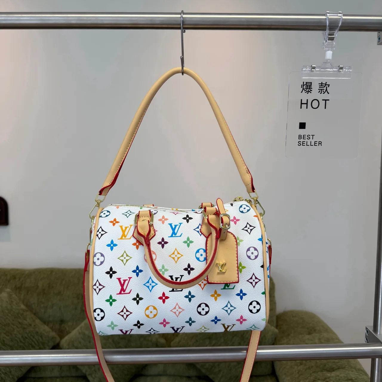 Louis Vuitton Boston Bag in Brown & Black & White · view 2