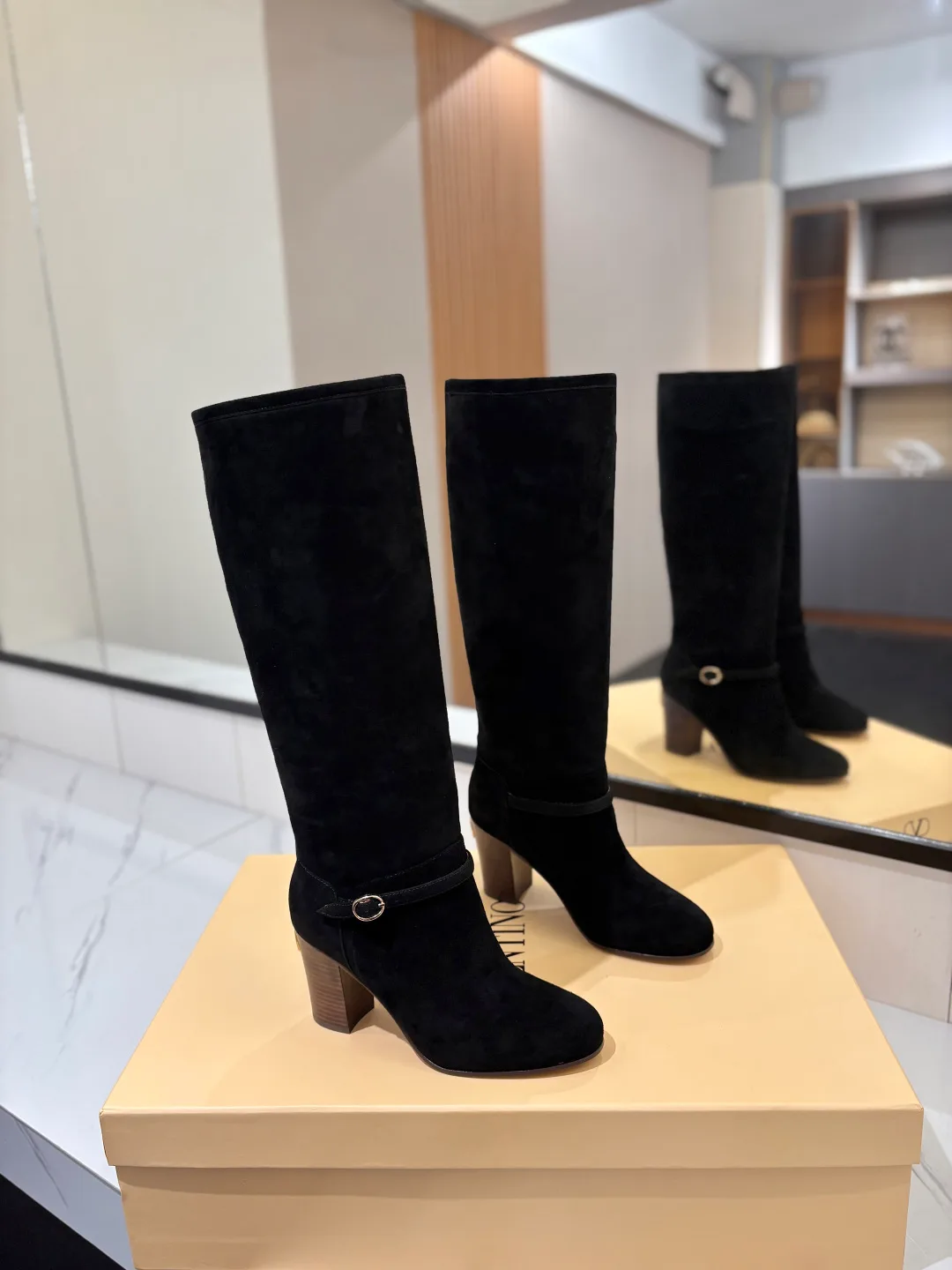 Valentino Calfskin Boots in Black · view 1