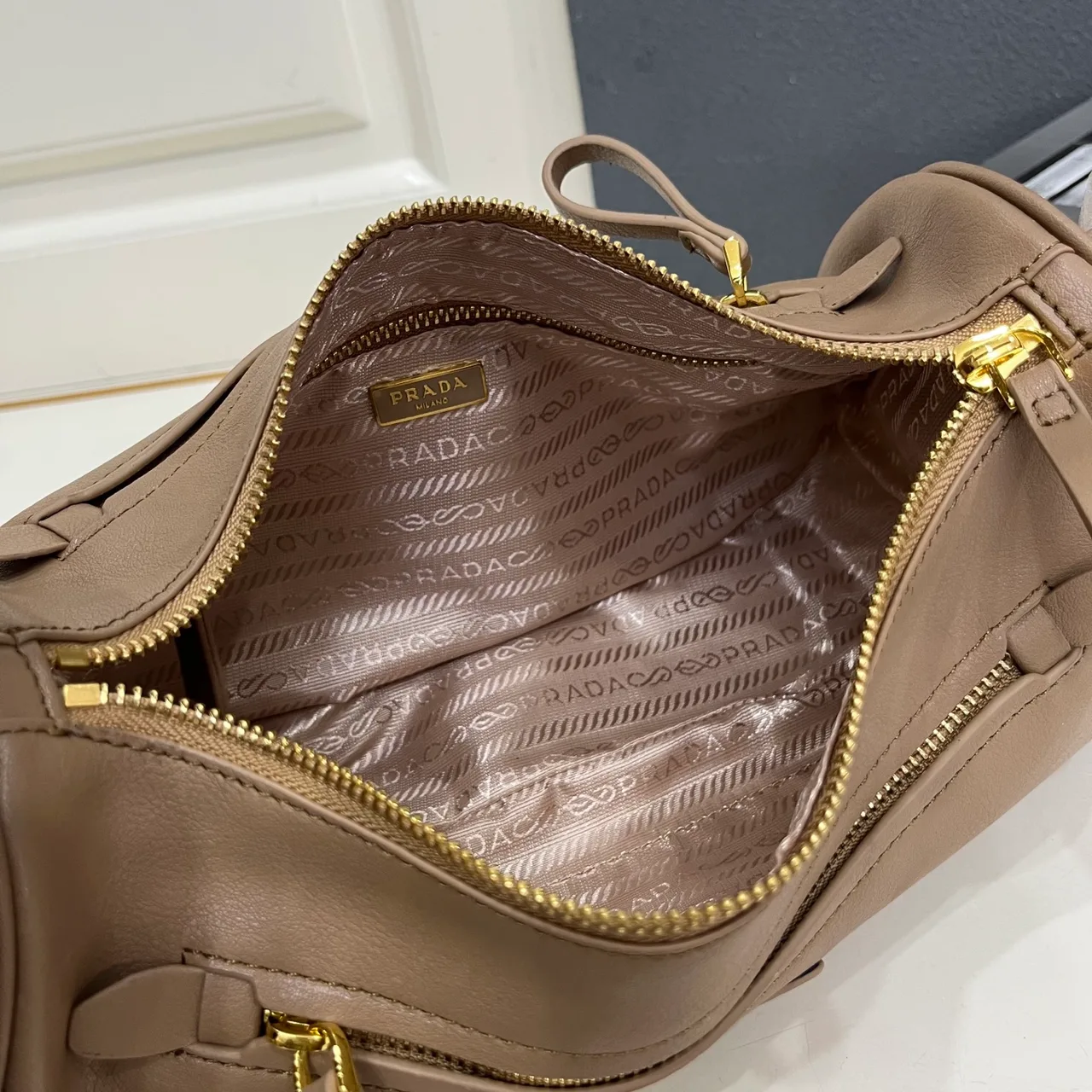 Prada Leather Hobo Bag in Grey · view 8