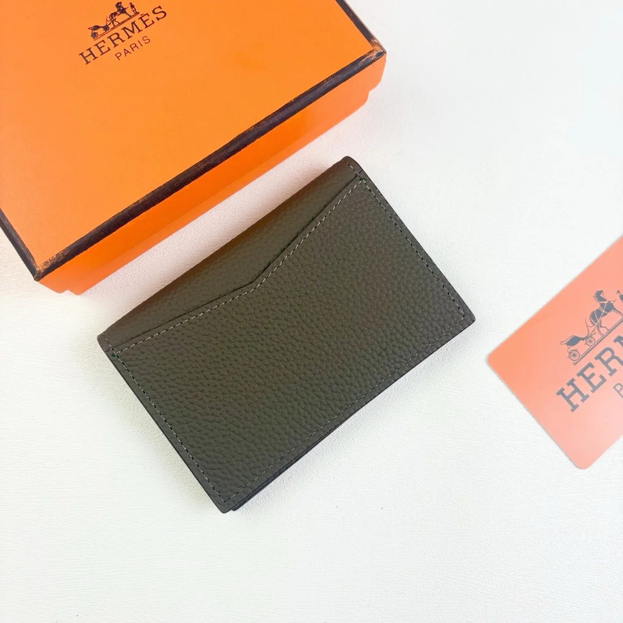 Hermes Calvi Cardholder in Grey & Blue & Red & Brown & Beige & Green & Orange & Pink · view 4