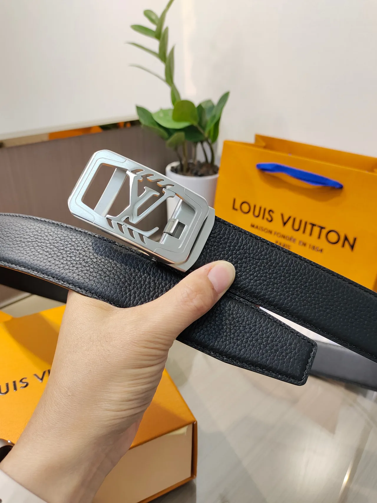 Louis Vuitton Calfskin Belt in Black · view 5