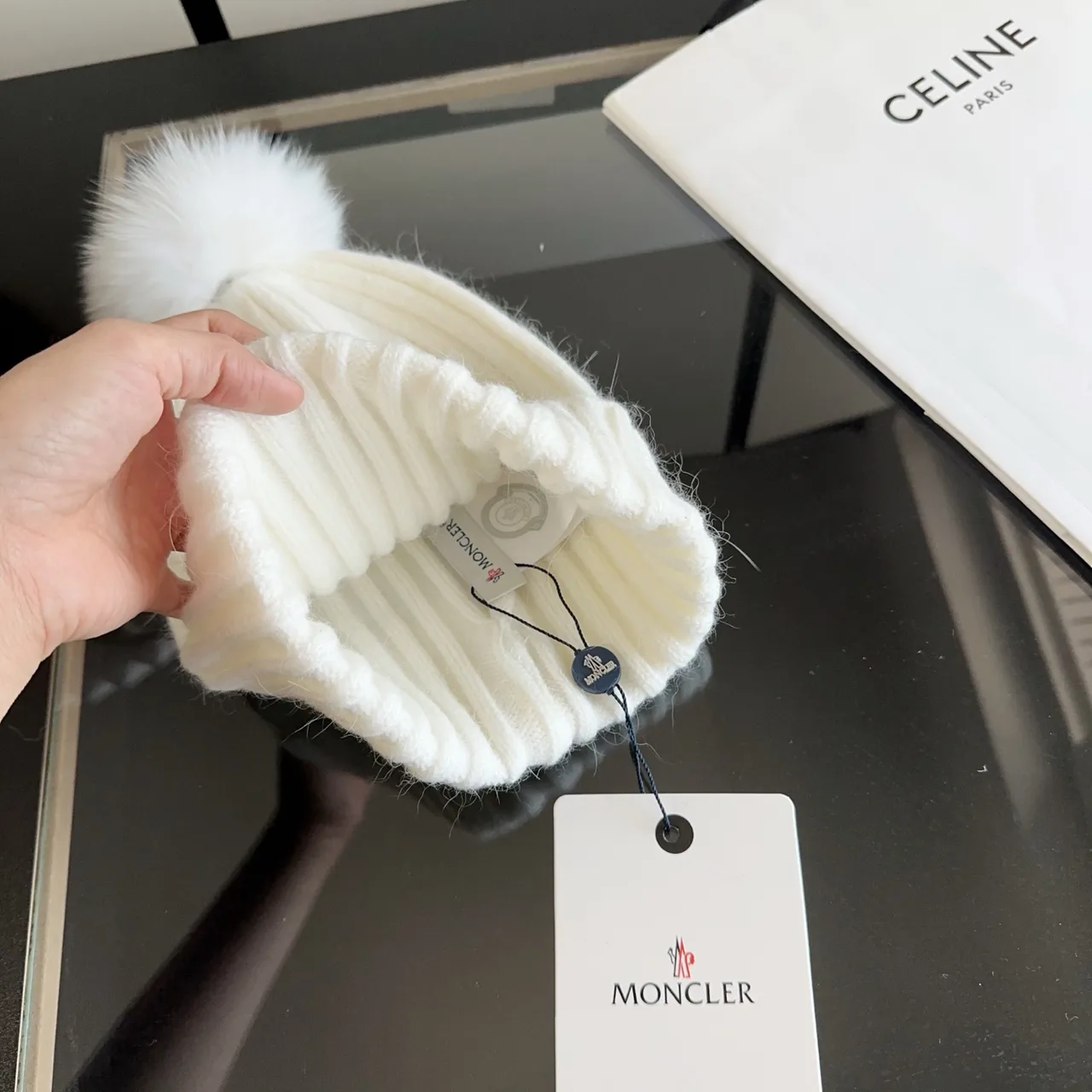 Moncler Beanie in White · view 8