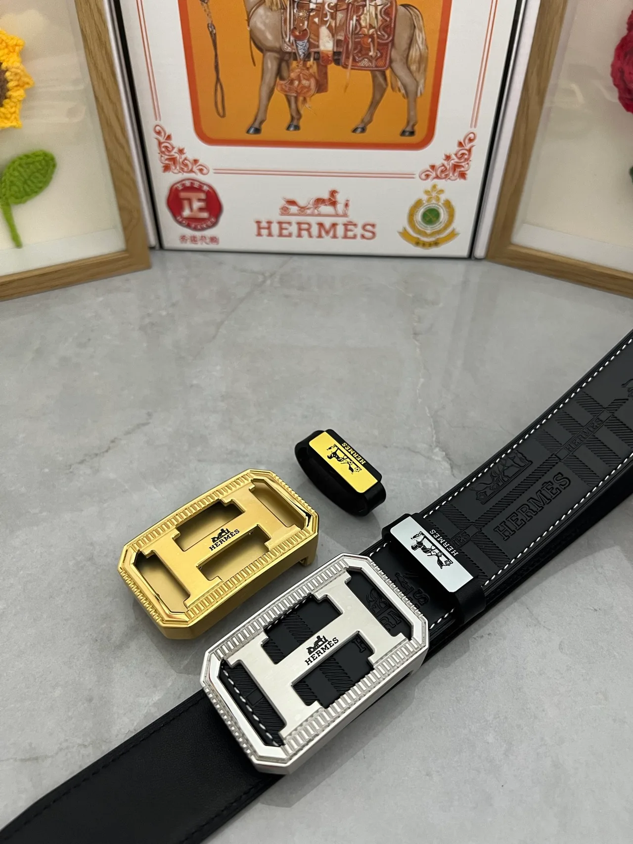 Hermes Buckle Belt in Black · view 8