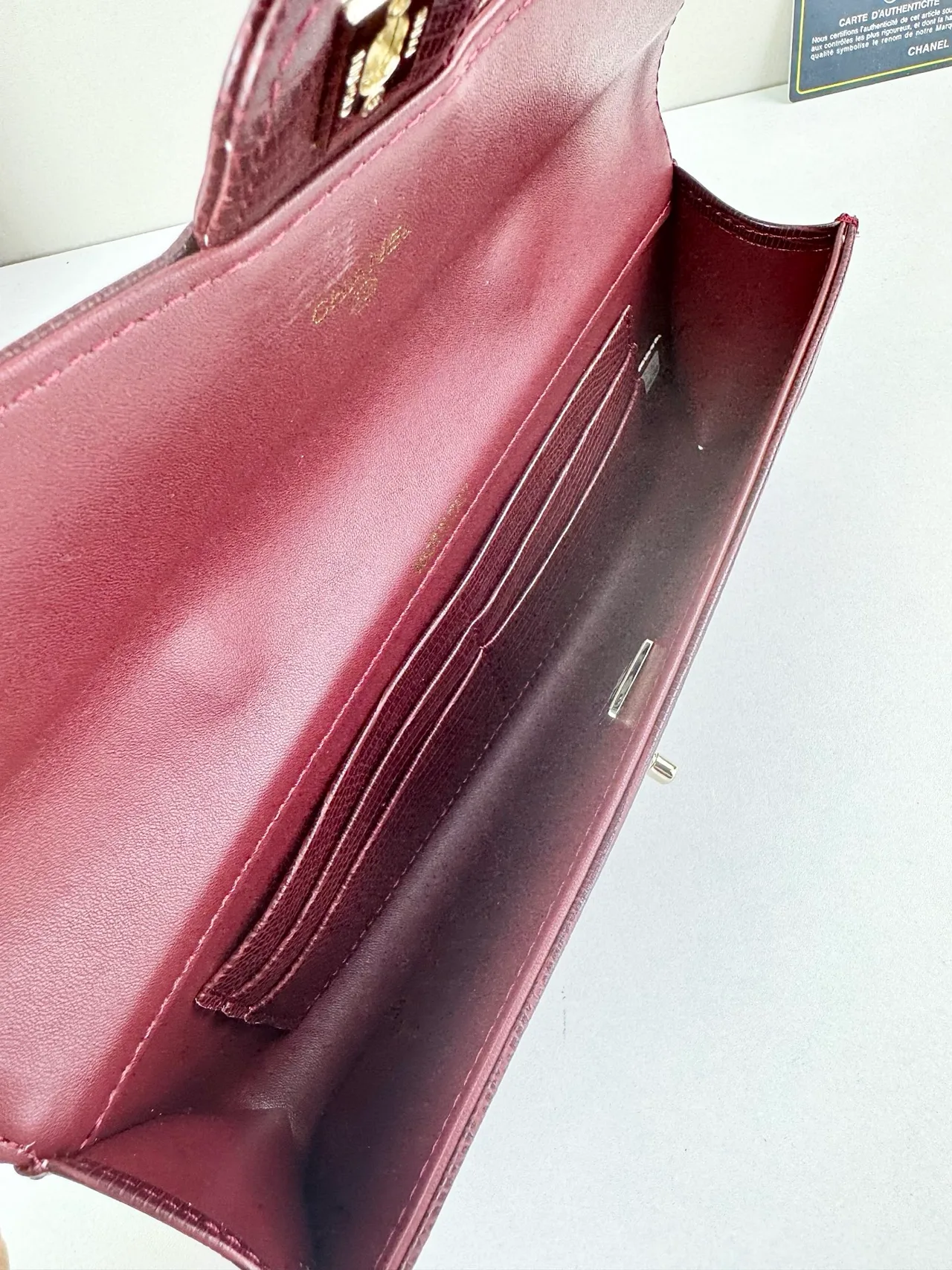 Chanel Baguette Clutch in Burgundy · view 8