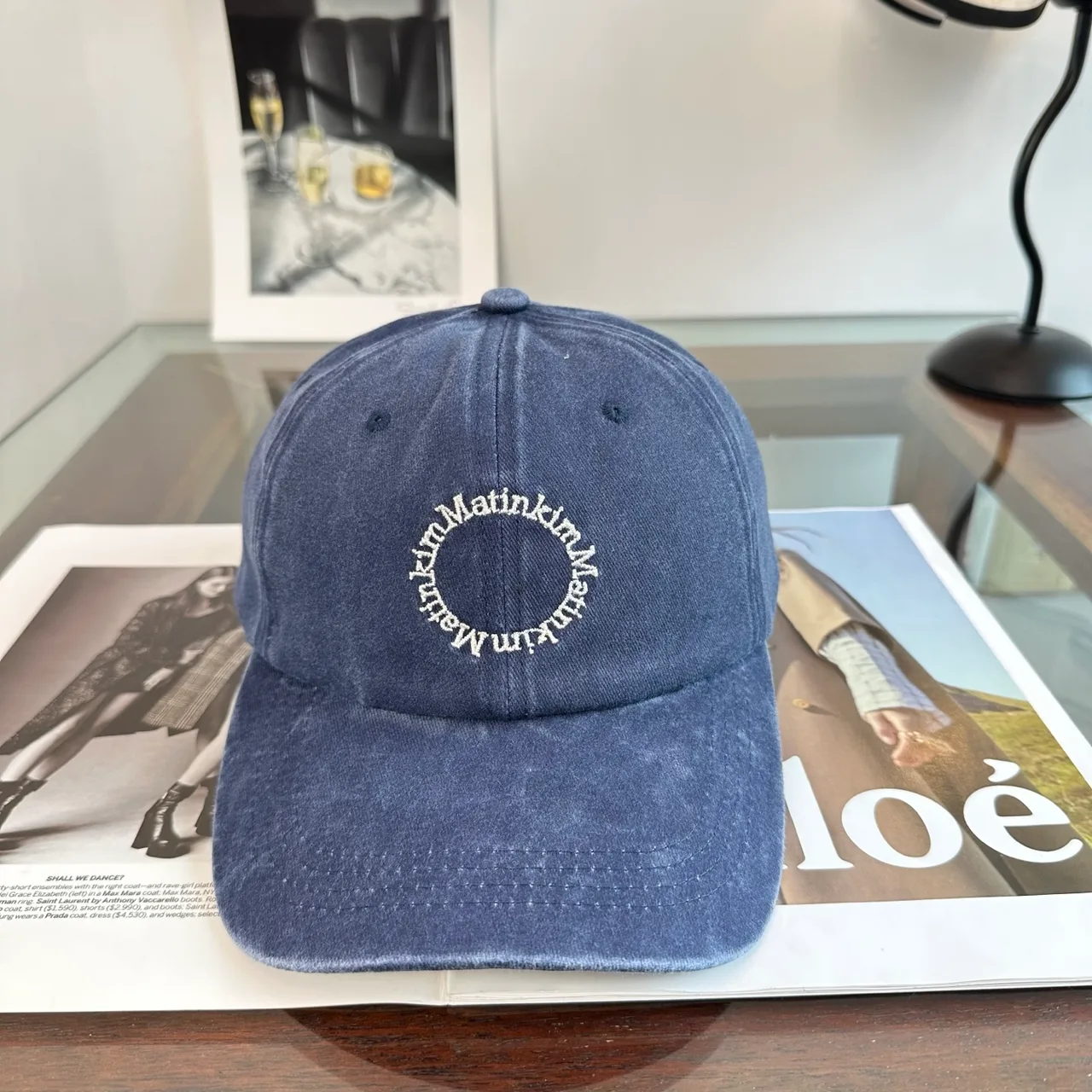 Matin Kim Baseball Cap in Blue & Black & White · view 1