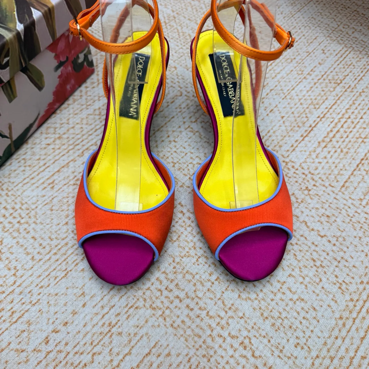 Dolce & Gabbana Peep-Toe Sandals in Orange · view 8