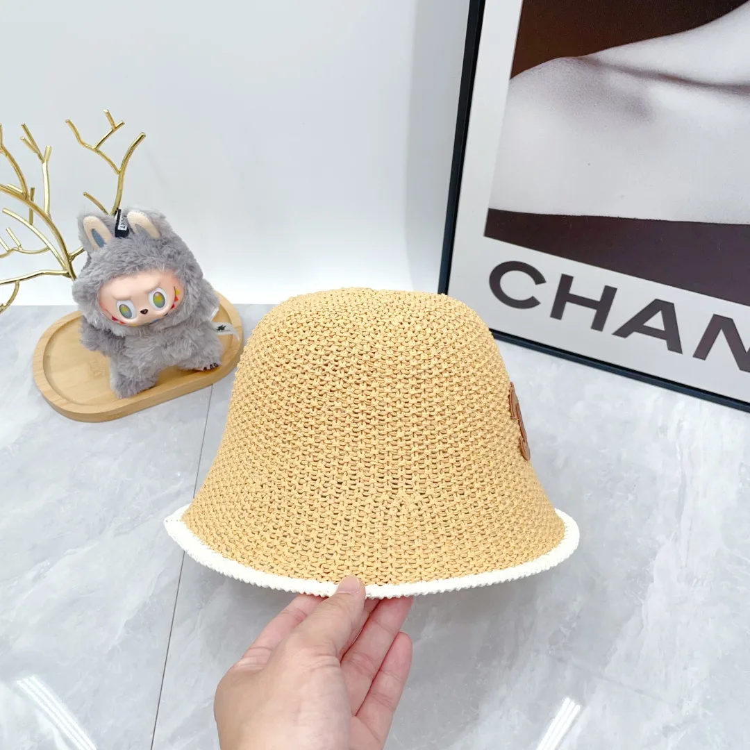 Chanel Woven Bucket Hat in White & Blue & Beige & Brown · view 8