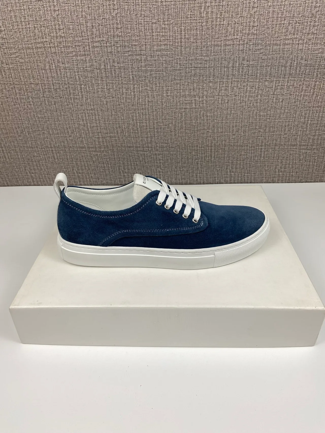 Givenchy Cowhide Suede-Look New City Sneakers in Blue · view 7