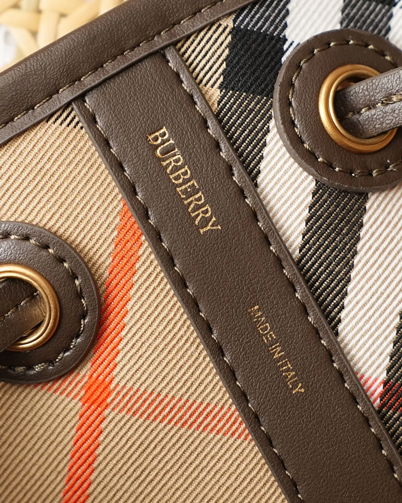 Burberry Check Bucket Bag in Beige · view 7