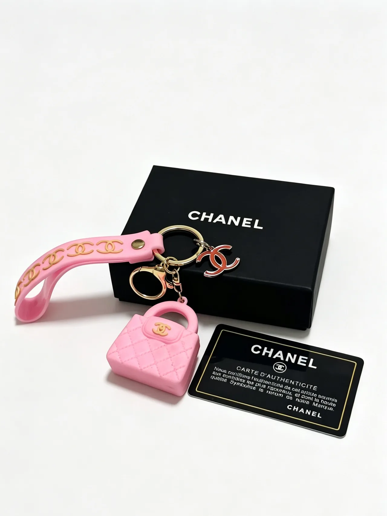 Chanel Mini Bag Keychain in Pink · view 5