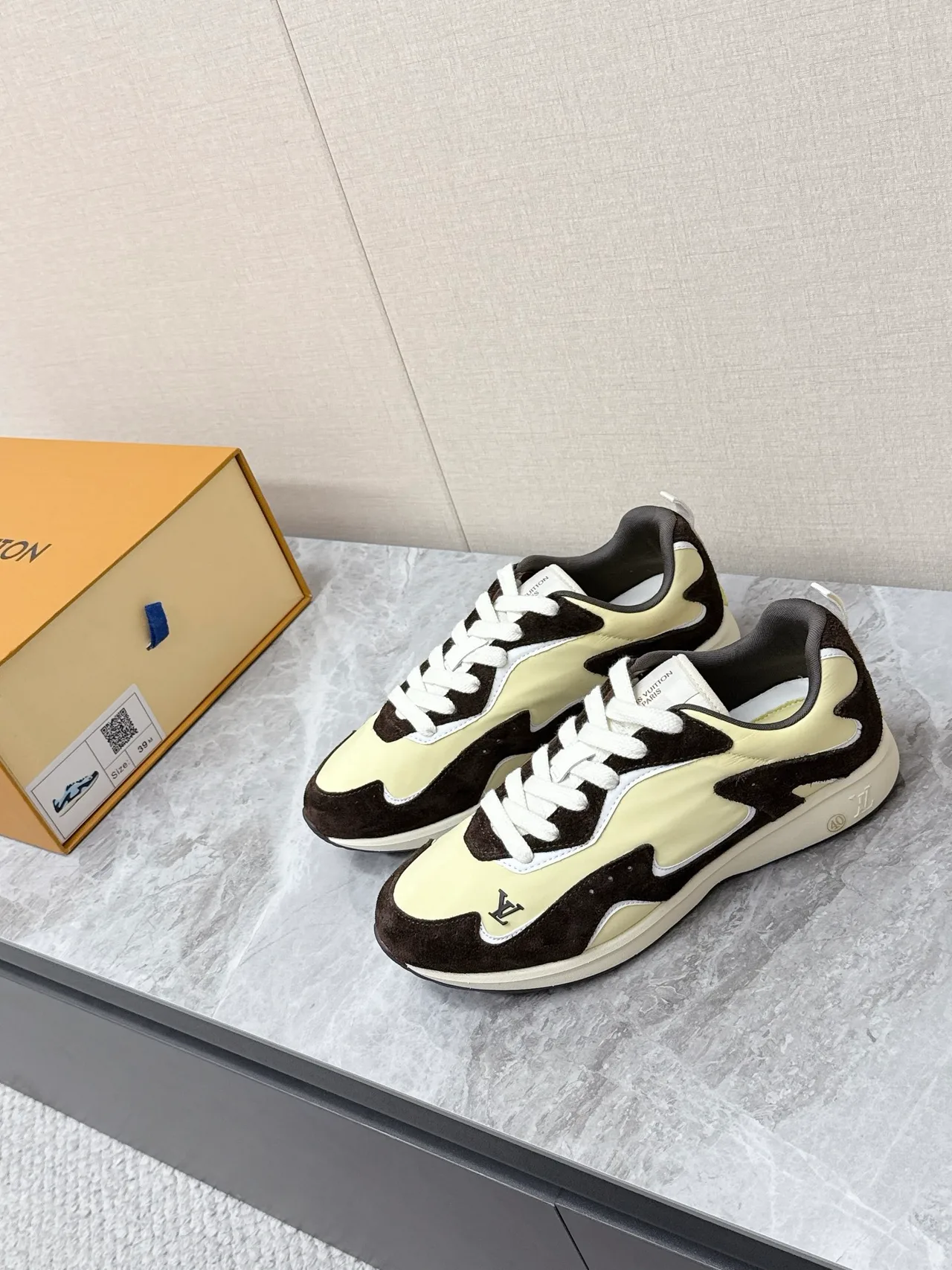 Louis Vuitton Nylon Smooth Sneakers in Cream · view 4