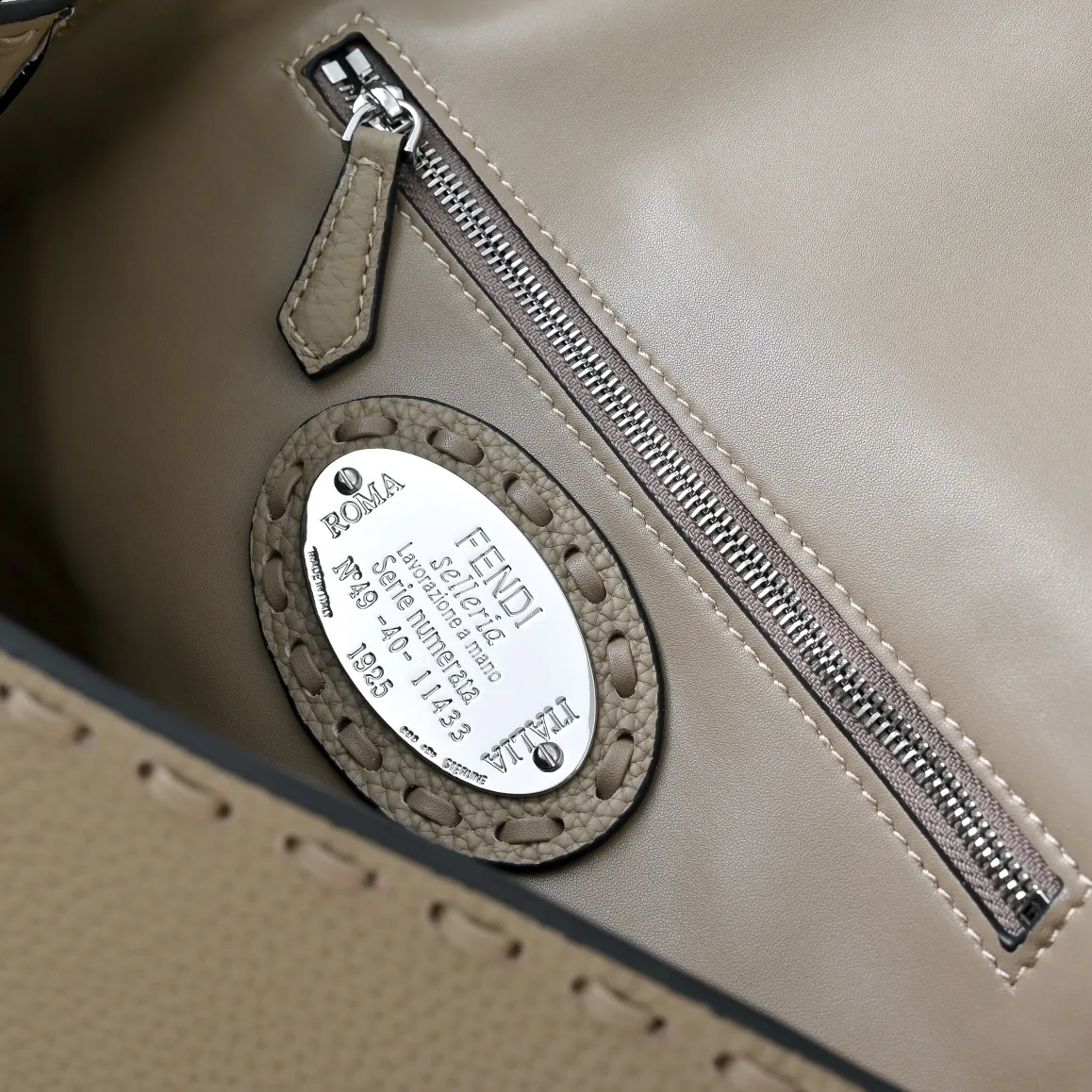 Fendi Baguette Smooth Shoulder Bag in Beige · view 7